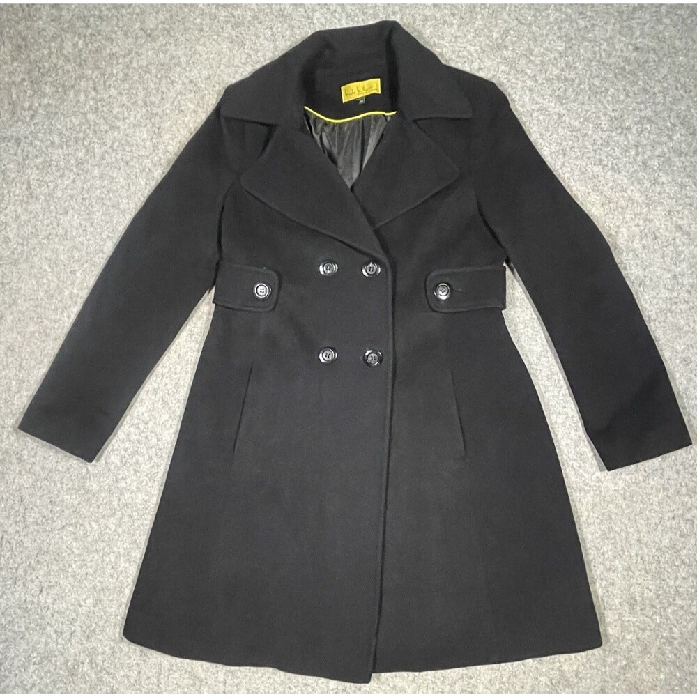 Nicole Miller Black Wool Blend Coat - Women's Size 10 Style-N6060